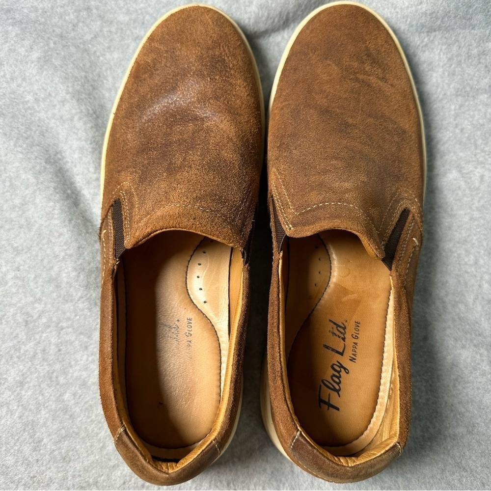 Flag Ltd Nappa Glove Mens 9M Brown Leather Slip On Sneakers